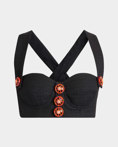 Dolce & Gabbana Carretto-Button Crop Bustier Top