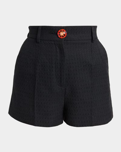 Dolce & Gabbana Carretto-Button Textured Cotton-Linen Shorts