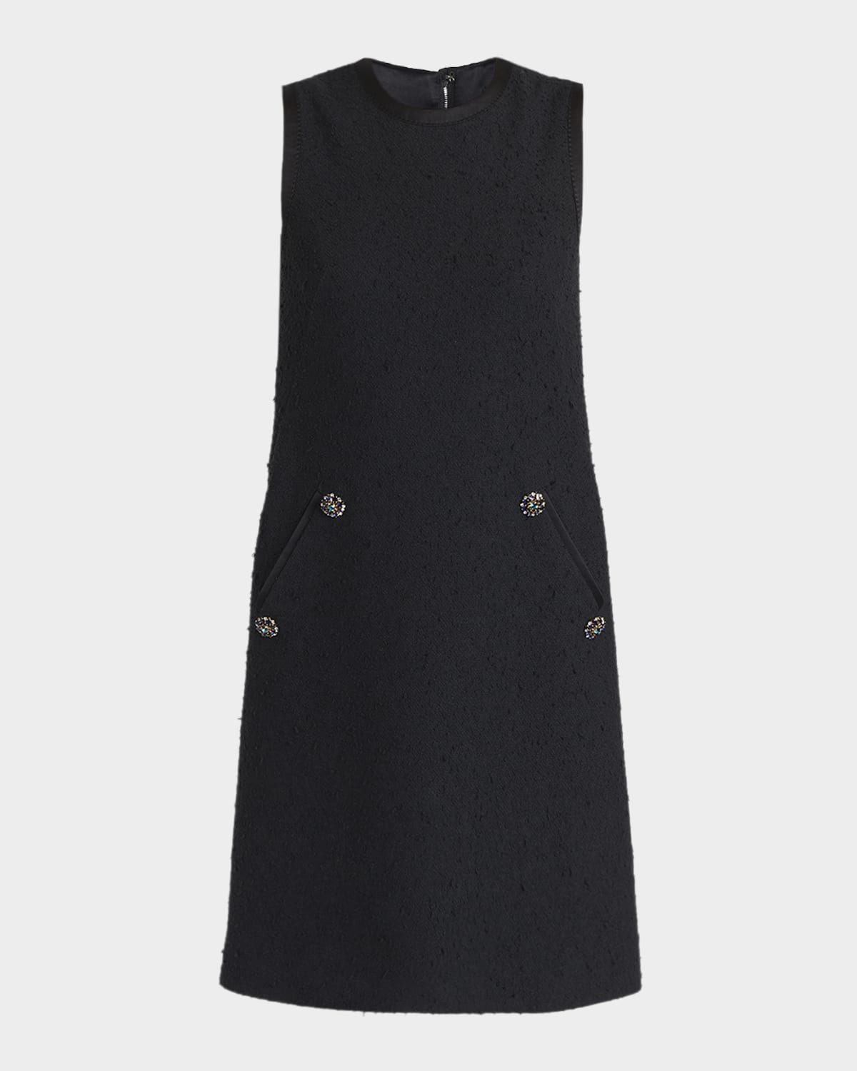 Dolce & Gabbana Crystal Embellished Sleeveless Boucle Dress
