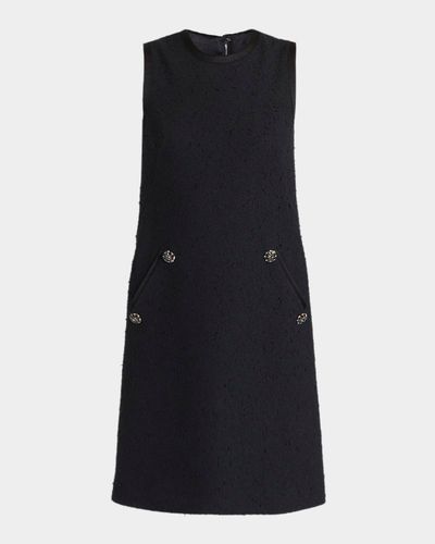 Dolce & Gabbana Crystal Embellished Sleeveless Boucle Dress