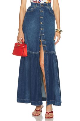 Dolce & Gabbana Dolce & Gabbana Button Front Denim Maxi Skirt