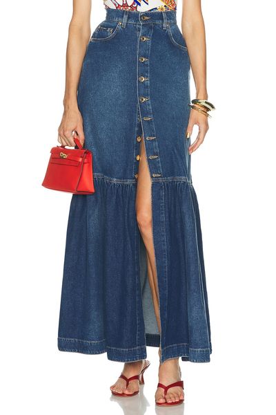 Dolce & Gabbana Dolce & Gabbana Button Front Denim Maxi Skirt