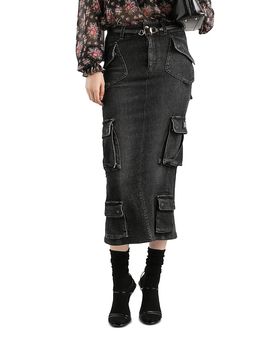 Dolce & Gabbana Dolce & Gabbana Cargo Denim Midi Skirt