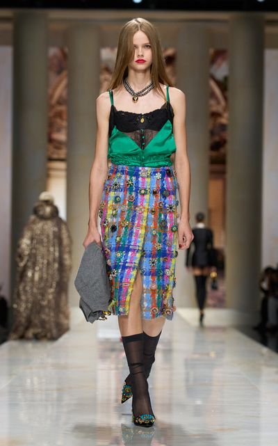 Dolce & Gabbana Dolce & Gabbana Embellished Tweed Midi Skirt