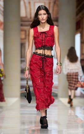 Dolce & Gabbana Dolce & Gabbana Embroidered Linen Midi Skirt