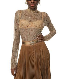 Dolce & Gabbana Dolce & Gabbana Floral Lace Turtleneck Blouse
