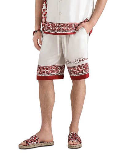Dolce & Gabbana Dolce & Gabbana Floral Pattern Logo Drawstring Shorts