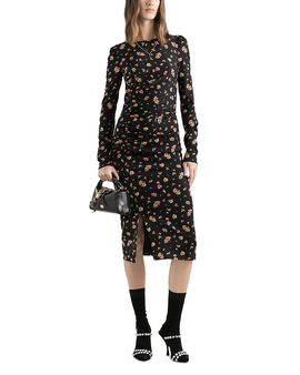 Dolce & Gabbana Dolce & Gabbana Floral Print Charmeuse Midi Dress