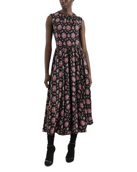 Dolce & Gabbana Dolce & Gabbana Flower Bouquet Print Charmeuse Dress