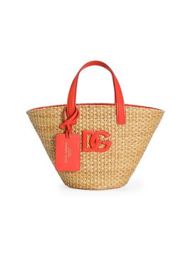 Dolce & Gabbana Dolce & Gabbana Girl's Girl's Logo Straw Tote Bag