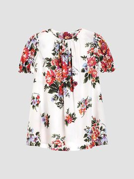 Dolce & Gabbana Dolce & Gabbana Girl's Little Girl's & Girl's Floral Puff-Sleeve Dress