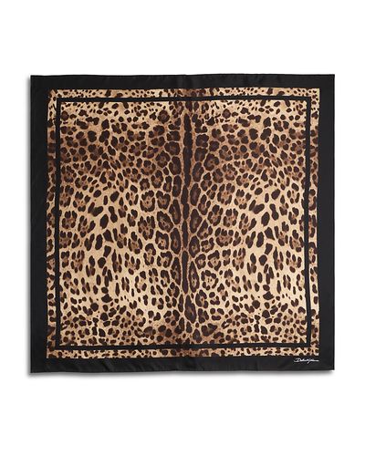 Dolce & Gabbana Dolce & Gabbana Leopard Print Silk Twill Scarf
