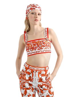 Dolce & Gabbana Dolce & Gabbana Majolica Print Bra Top