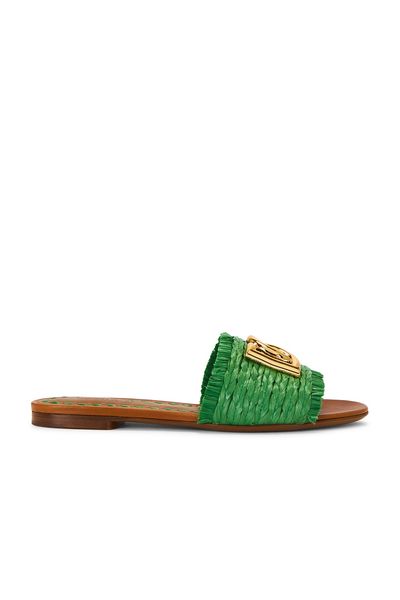 Dolce & Gabbana Dolce & Gabbana Raffia Flat Slide