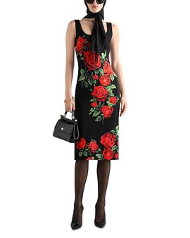 Dolce & Gabbana Dolce & Gabbana Rose Charmeuse Sheath Dress