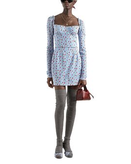 Dolce & Gabbana Dolce & Gabbana Rose Print Charmeuse Mini Dress