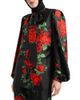 Dolce & Gabbana Dolce & Gabbana Rose Silk Tie Neck Blouse - 1