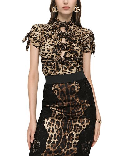Dolce & Gabbana Dolce & Gabbana Silk Blend Leopard Print Blouse
