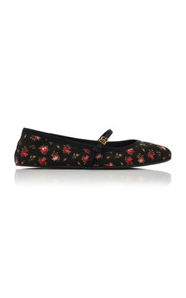Dolce & Gabbana Dolce & Gabbana Vally FloralPrint Ballet Flats Black IT 40