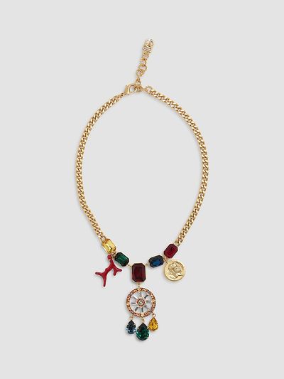 Dolce & Gabbana Women's Goldtone & Glass Crystal Charm Necklace