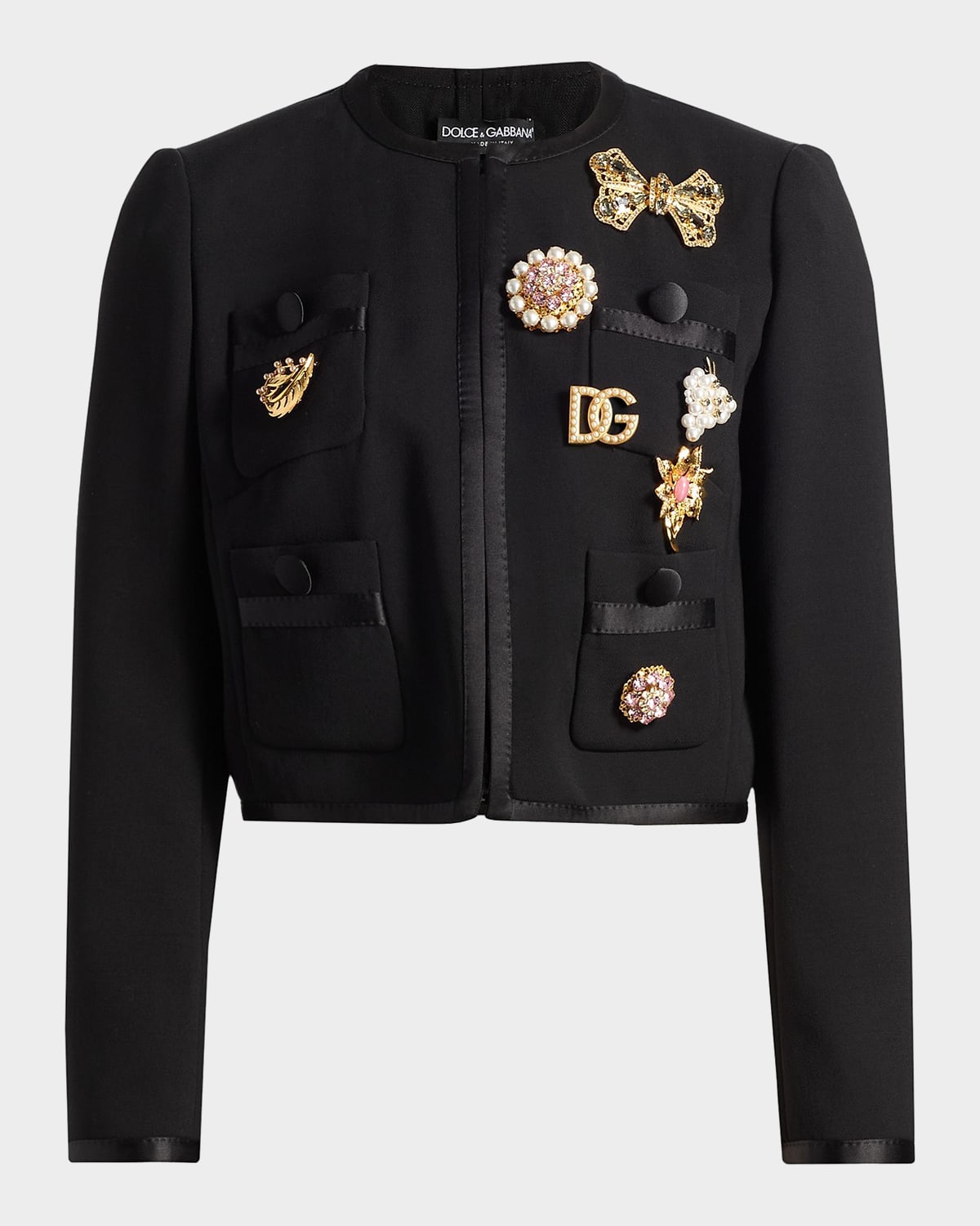 Dolce & Gabbana Embellished Virgin Wool-Blend Jacket