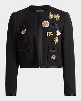 Dolce & Gabbana Embellished Virgin Wool-Blend Jacket