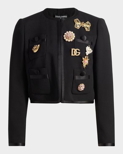 Dolce & Gabbana Embellished Virgin Wool-Blend Jacket