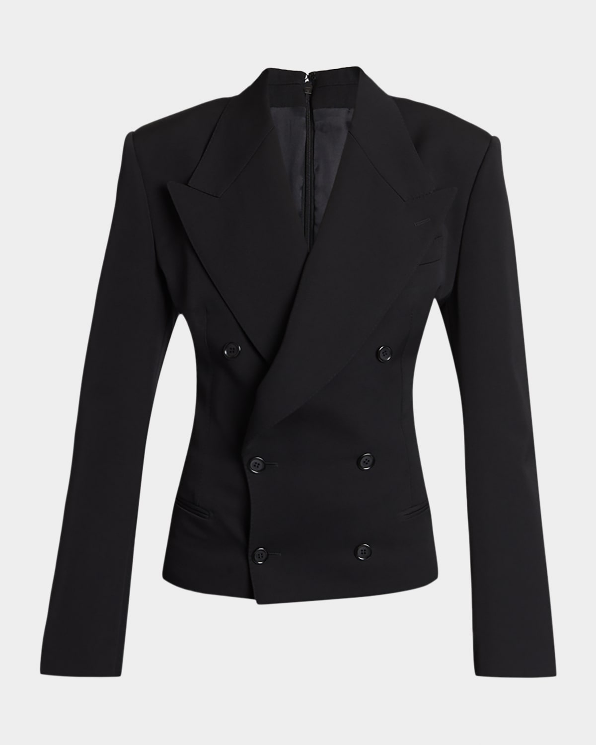 Dolce & Gabbana Exaggerated Shoulder Double-Breasted Silk Jacket