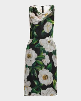 Dolce & Gabbana Gardenia Silk Knee-Length Dress