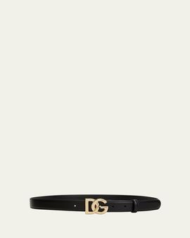 Dolce & Gabbana Interlocking DG Logo Leather Belt