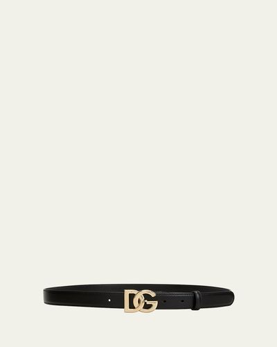 Dolce & Gabbana Interlocking DG Logo Leather Belt
