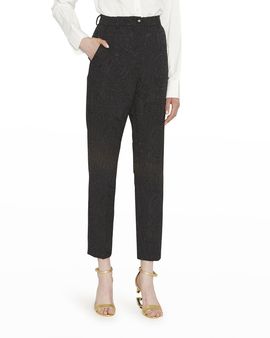 Dolce & Gabbana Jacquard High-Waisted Straight-Leg Pants