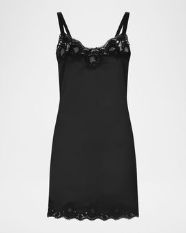 Dolce & Gabbana Lace-Trim Silk Satin Slip