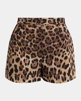 Dolce & Gabbana Leopard-Print Double Crepe Shorts