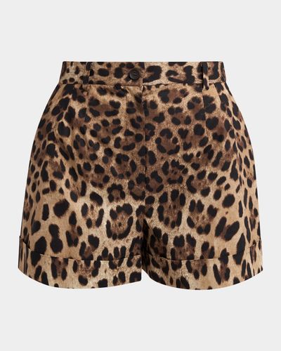 Dolce & Gabbana Leopard-Print Double Crepe Shorts