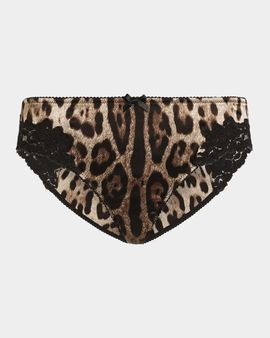 Dolce & Gabbana Leopard-Print Lace & Satin Briefs