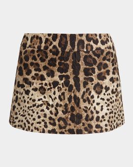 Dolce & Gabbana Leopard Brocade Mini Skirt
