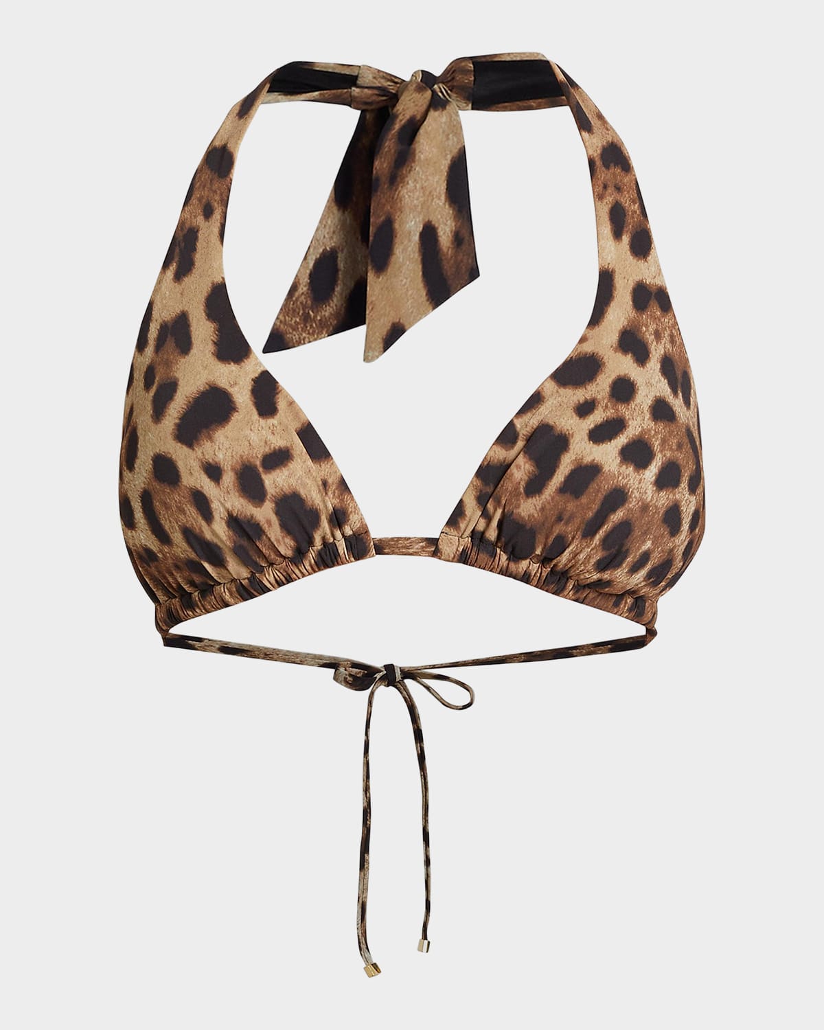 Dolce & Gabbana Leopard Halter Bikini Top