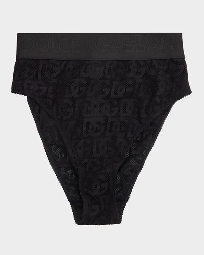 Dolce & Gabbana Logo Tulle High-Rise Briefs