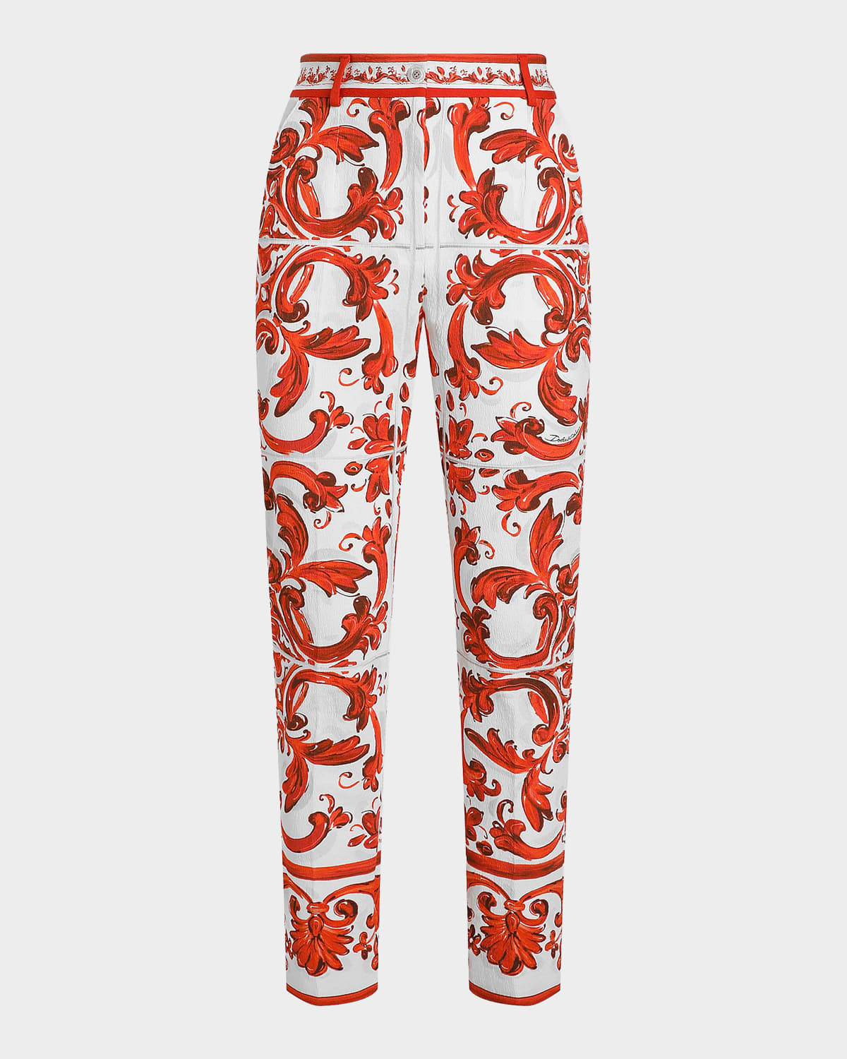 Dolce & Gabbana Majolica-Print Brocade Crop Pants