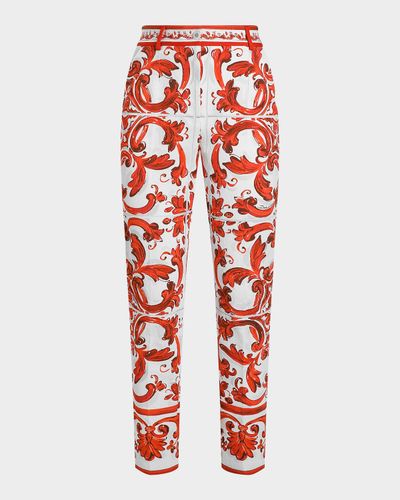 Dolce & Gabbana Majolica-Print Brocade Crop Pants