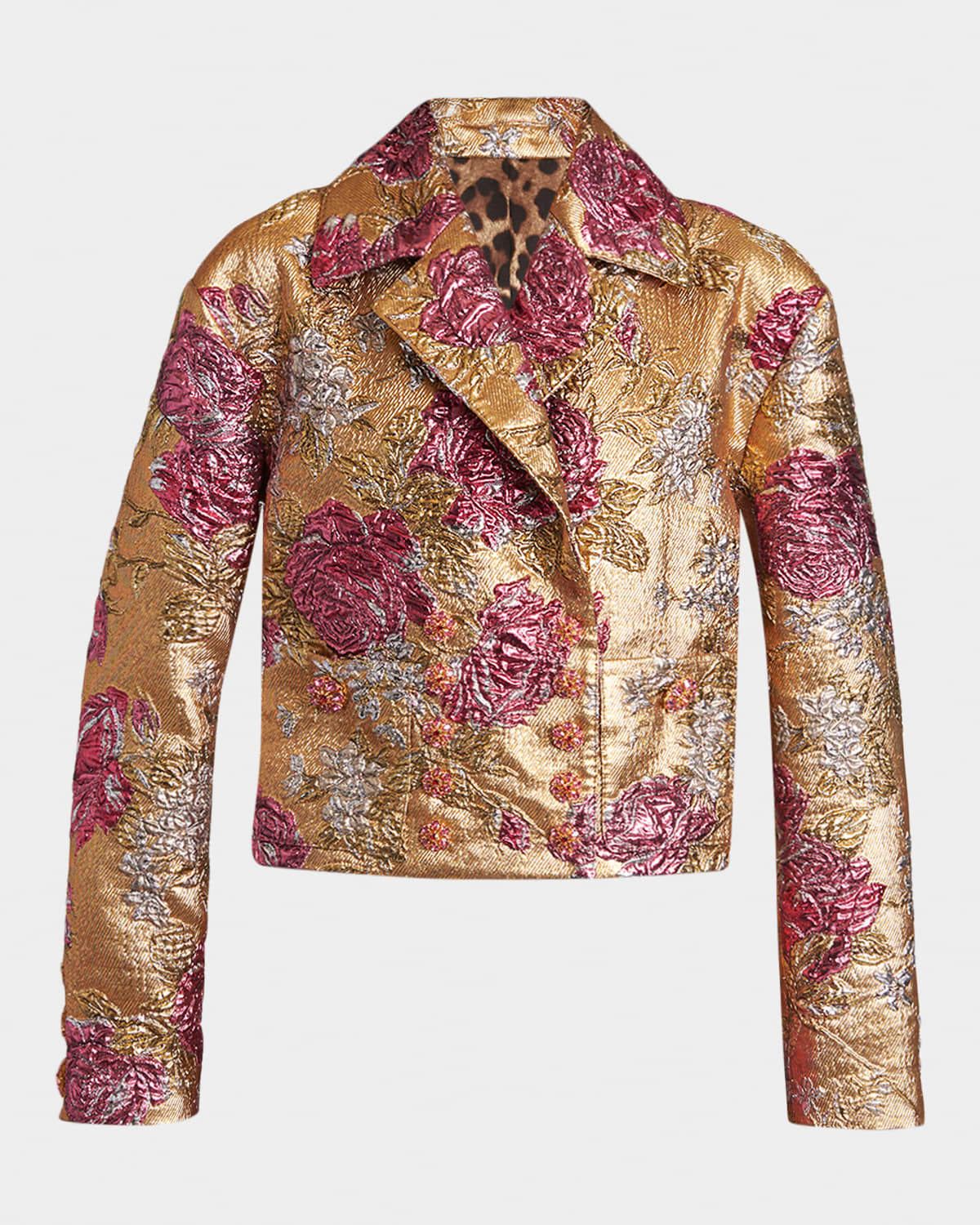 Dolce & Gabbana Metallic Floral Jacquard Double-Breasted Jacket