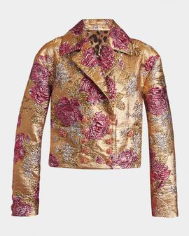 Dolce & Gabbana Metallic Floral Jacquard Double-Breasted Jacket
