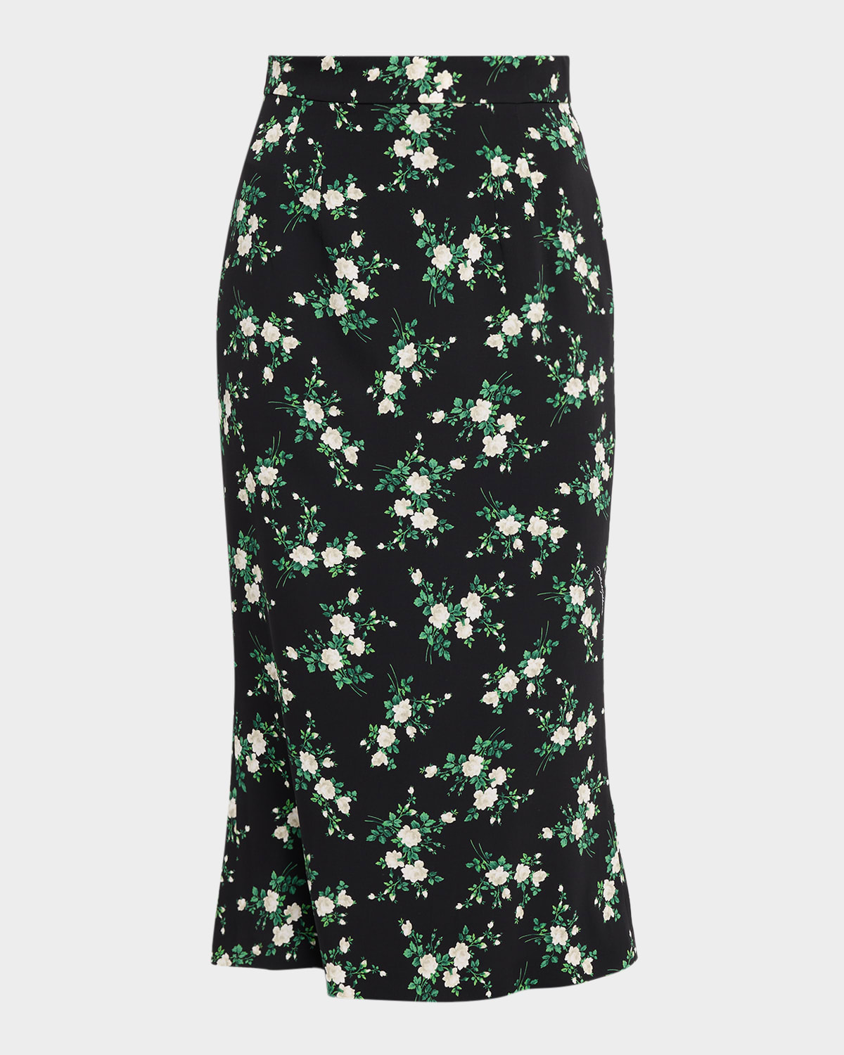 Dolce & Gabbana Micro Floral Silk Midi Skirt
