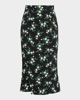 Dolce & Gabbana Micro Floral Silk Midi Skirt