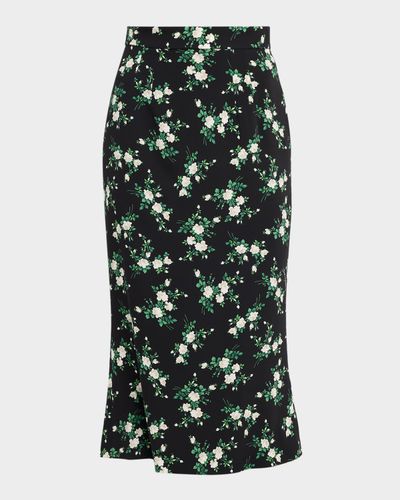 Dolce & Gabbana Micro Floral Silk Midi Skirt