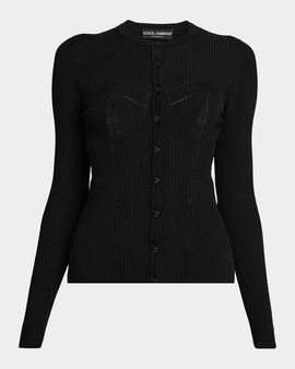 Dolce & Gabbana Molded Rib-Knit Cardigan