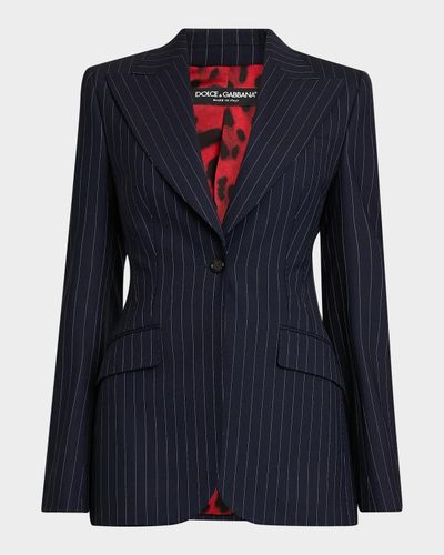 Dolce & Gabbana Pinstriped Stretch Virgin-Wool Single-Breasted Blazer