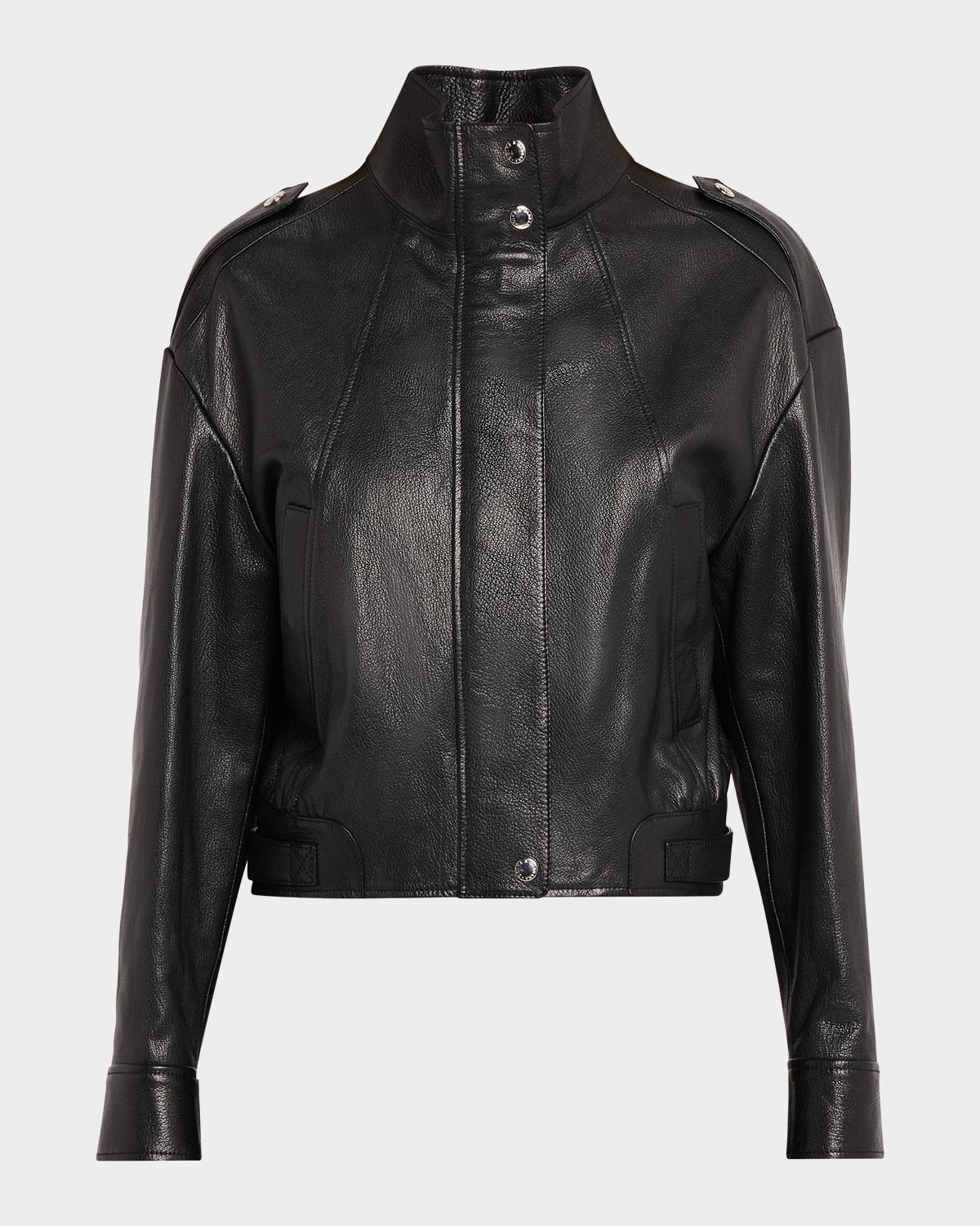 Dolce & Gabbana Plonge Leather Moto Jacket