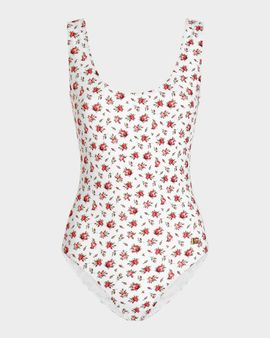 Dolce & Gabbana Rose Scoop-Back One-Piece Swimsuit